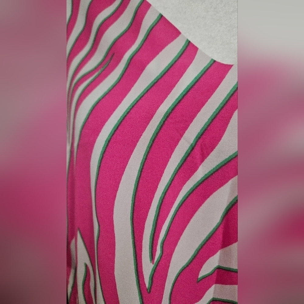 VOY NWT Pink Zebra Print Flutter Sleeve Shift Dress Small - Picture 12 of 13